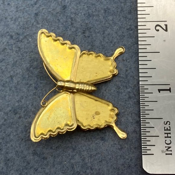 Butterfly Pin Brooch As Is Plain Gold Repurpose Upcycle Craft DIY Retro Boho - Picture 6 of 6